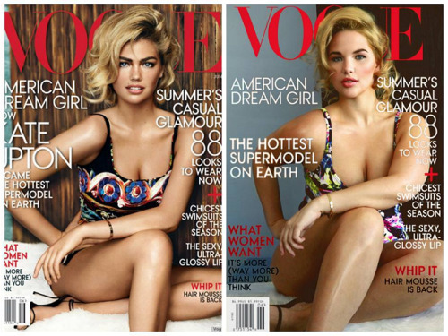 Plus-size model Elly Mayday (40-34-47) dramatically improves on a Kate Upton Vogue cover. Click [her