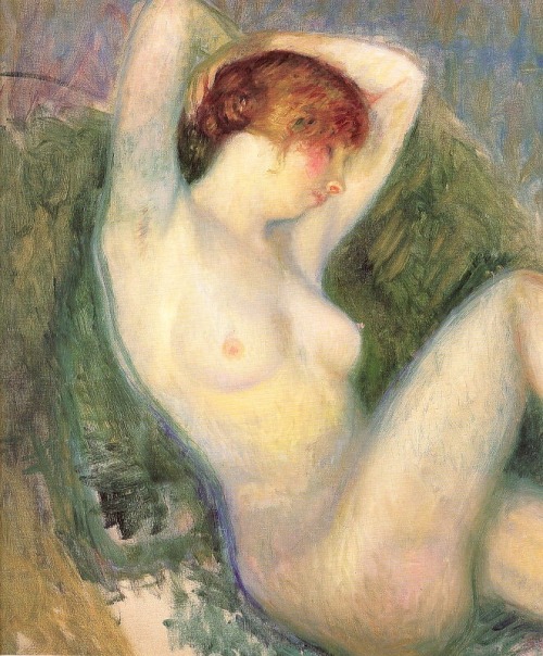 art-centric: Nude in green chair William James Glackens, 1926