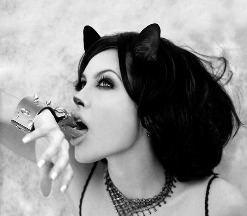 makeyourkittypurrr:  Black and White Kitty Cat Girls.  I will make an exception for