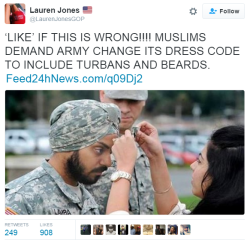 ghettablasta:    Sikh’s have saved countless American lives. I guess they can dress however the hell they want.  