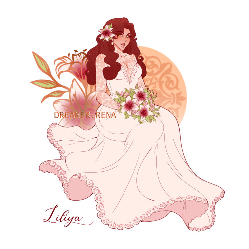 Spring Wedding Lily! I thought stargazer lilies would fit her perfectly, because they are described 
