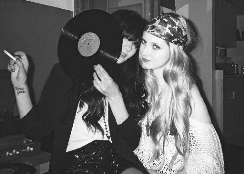 Girls with Vinyl Records