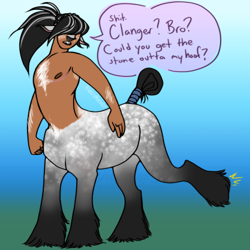  Kadosius, or Kad, my bro of a centaur tempest cleric. Nobody knows what his eyes look like. He is u