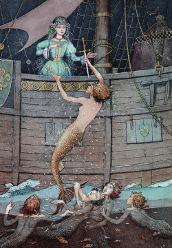 vintagegal:  Boris Diodorov - Illustration for The Little Mermaid by Hans Christian Andersen (via)