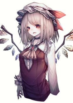 Anime girl Flandre Scarlet portrait: Touhou Project art [Artist: Hito komoru]