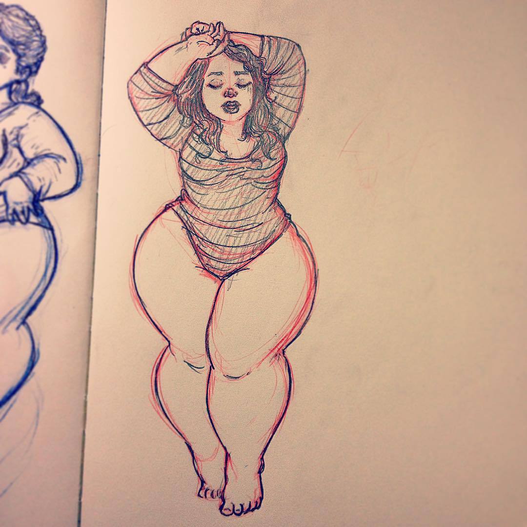 dailychubbies:  #sketch #drawing #pinup #dailychubbies