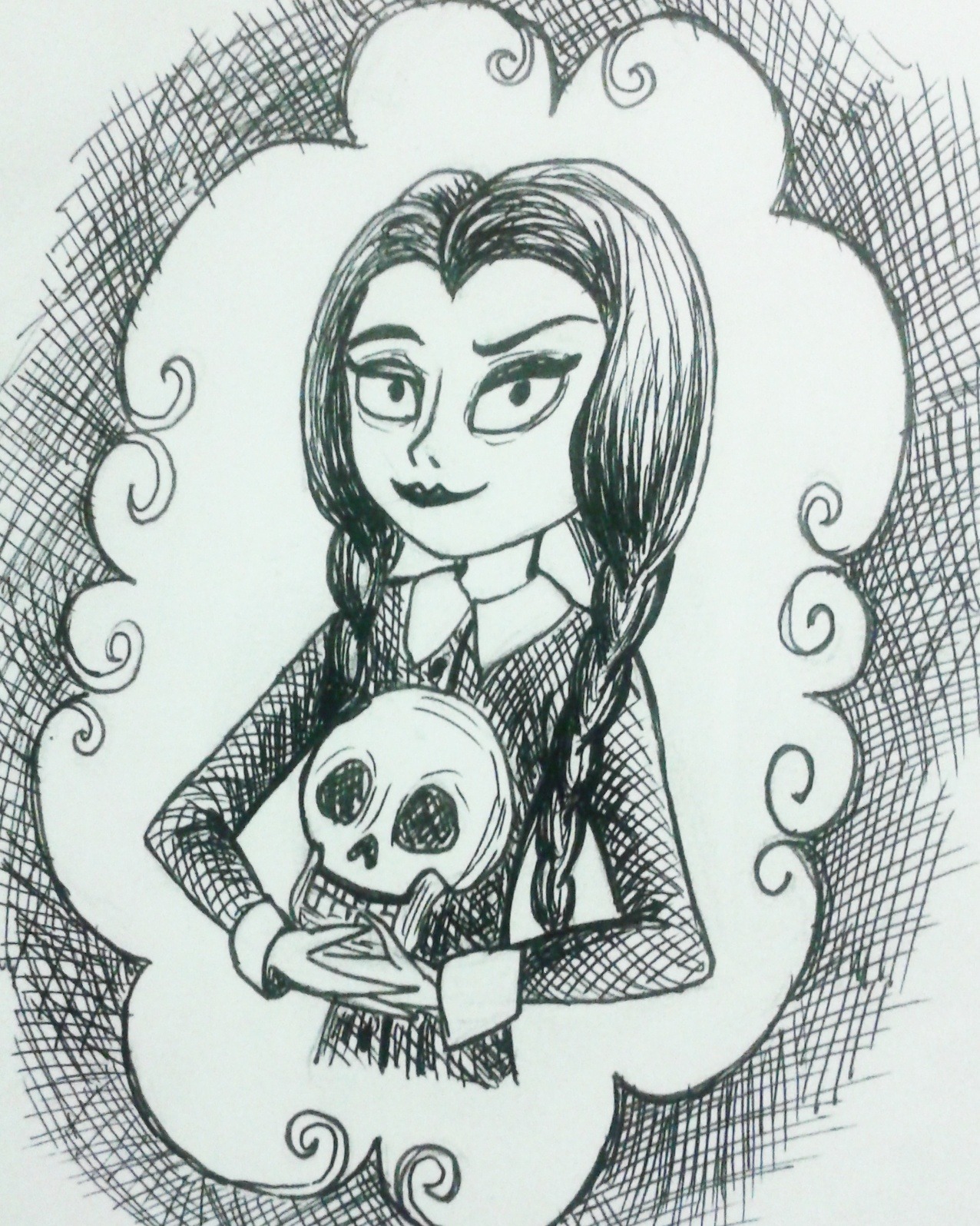 Wednesday Addams Pencil Sketch