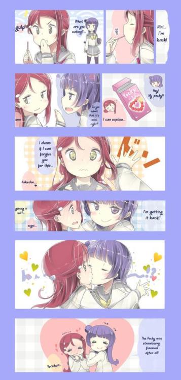 ✧･ﾟ: *✧ Pocky Kiss ✧ *:･ﾟ✧♡ Characters ♡ : Riko Sakurauchi ♥ YOHANE Yoshiko Tsushima♢ Anime ♢ : Love