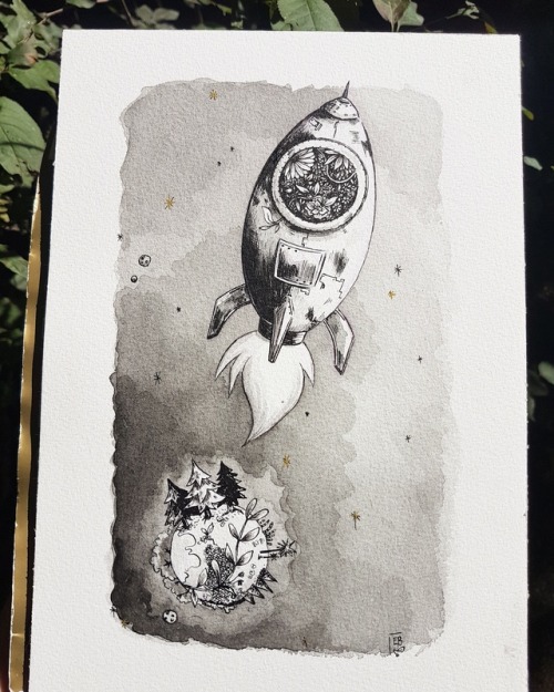 Another space illustration for the exhibition, because I&rsquo;m reading Florence Porcel&rsq