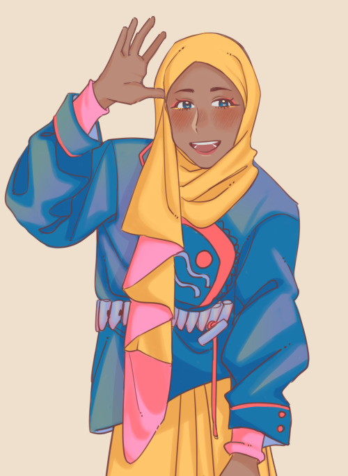 for the @hijabizine artist apps post as well! lines by @geminid , colors by me!
