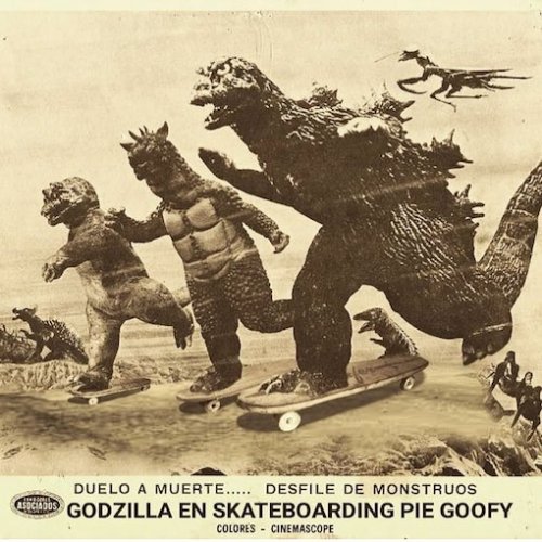 yodaprod:Godzilla Skateboarding
