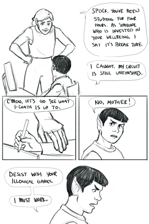 sidetrek:oh spock, just be her baby a little bit longermy ko-fimy twitter
