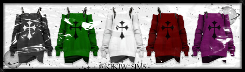 [KIKIW]Punk sweater ♥New mesh♥5 colors♥Base game compatible♥Female♥HQ textures♥Custom thumbnails♥Rec