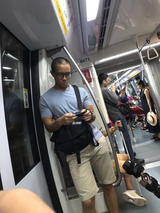 sg-curiousboy:     Slurps nsf. Idk why you keep moving position on the train… like to be photographed? Hehe  