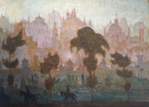 heavyanddissolved:Petras Kalpokas (Lithuanian, 1880-1945), The enchanted city (1913)