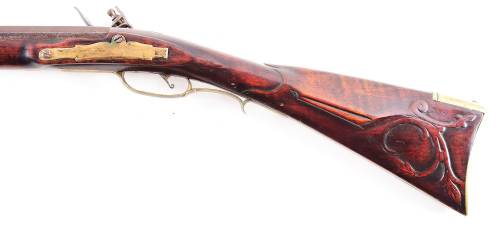Flintlock long rifle crafted by John Graeff of Lancaster, Pennsylvania, circa 1773-1803.from Morphy 