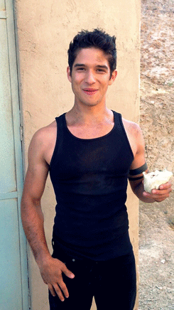  Tyler Posey dancing and eating a burrito 