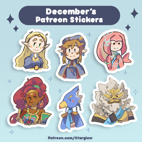 This month’s sticker theme for my patreon is: BOTW’s Champions!Stickers will be hand-cut and you wil