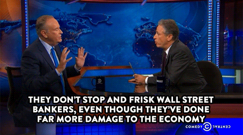 comedycentral:  Jon Stewart and Bill O’Reilly faced off over white privilege on