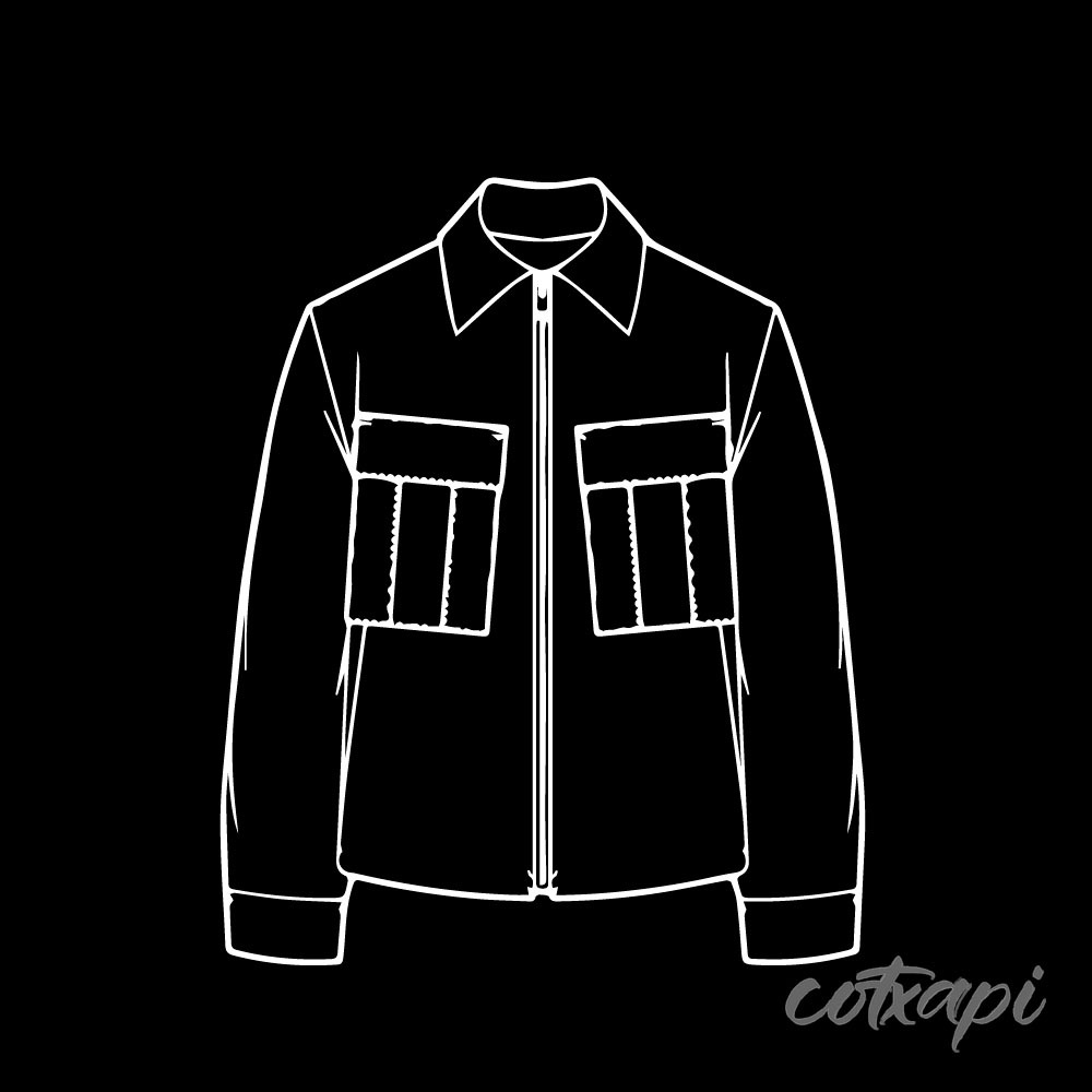 Jacket Hoodie Trench pullover jacket in vector art