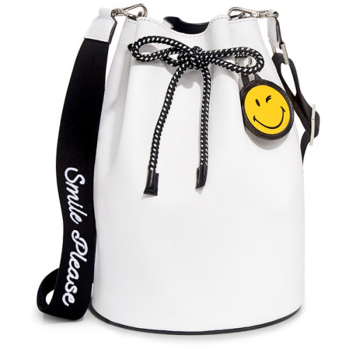 Joshua Sanders - Smiley Face Bucket Bag ❤ liked on Polyvore (see more drawstring bucket bags)