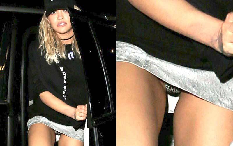 starprivate:  Rita Ora in leaopard panties upskirt  Rita Ora does the classic out