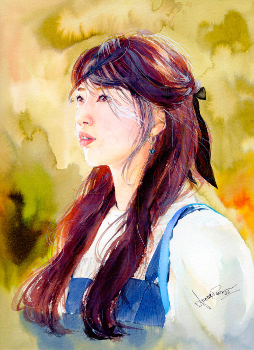  Estudo de retrato em aquarela Modelo: Suzy 