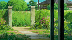 cinemamonamour: Ghibli Gardens - Umi’s Garden in From Up on Poppy Hill (2011) A perfect Japanese garden designed to inspire calm and meditation :) 