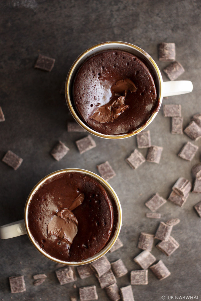 sweetoothgirl:     CHOCOLATE MOCHA MUG CAKES FOR TWO   