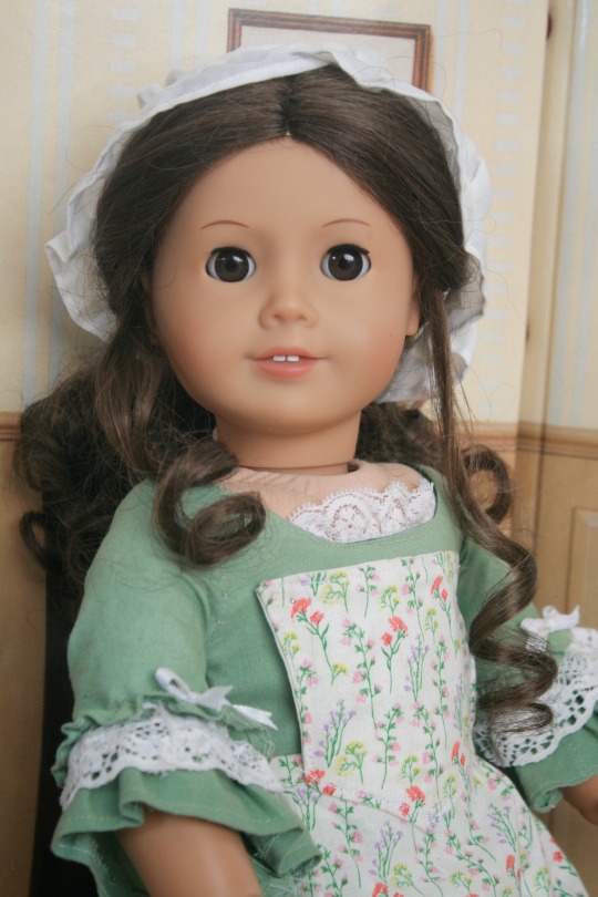 American Girl Felicity Spring GOWN & PINNER APRON Cecile Elizabeth Marie-Grace 
