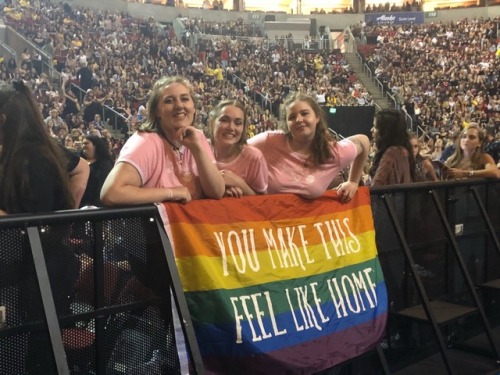 theycallherfluff: HARRY TOOK THIS FLAG FROM ME AND WAVED IT ON STAGE!!!!!!!