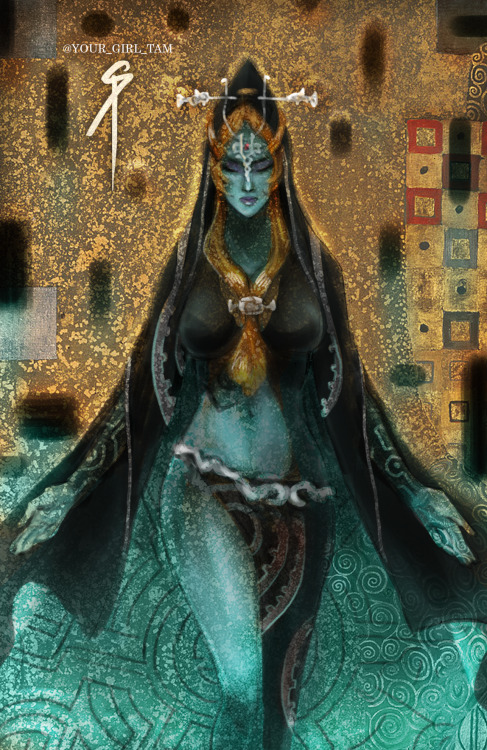  I was inspired to draw the beautiful Midna again, this time by the famous painting “The Woman