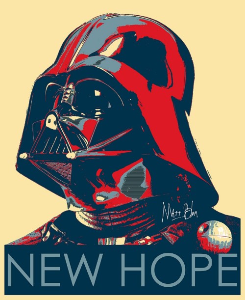 When you edit photos and watch Star Wars simultaneously…. sometimes you go to the dark side.  #mattblum #starwars #election2016 #vader #propaganda #obey #art #artist #darthvader #newhope #election #debate
