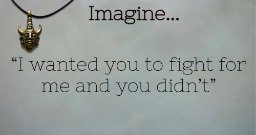 “I wanted you to fight for me and you didn’t.” Dean had those same piercing green eyes that you reme