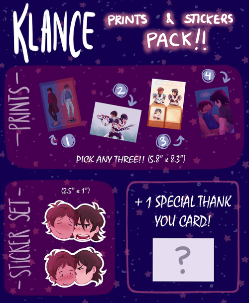 lynvaren: Klance Prints and Stickers Pack!! Since a lot of people liked the idea, I decided to make 