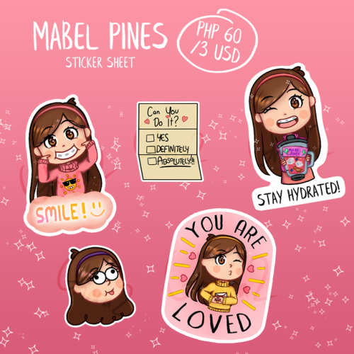 The full preview of the Mabel Pines sticker sheet is finally here!! It’s available for pre-ord