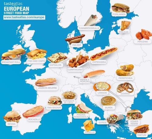 mapsontheweb:  European street food map.by tasteatlas.com