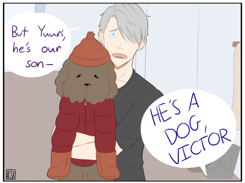 pastel-crown: Don’t worry Makkachin, Yuuri still loves you. victor, on the other hand