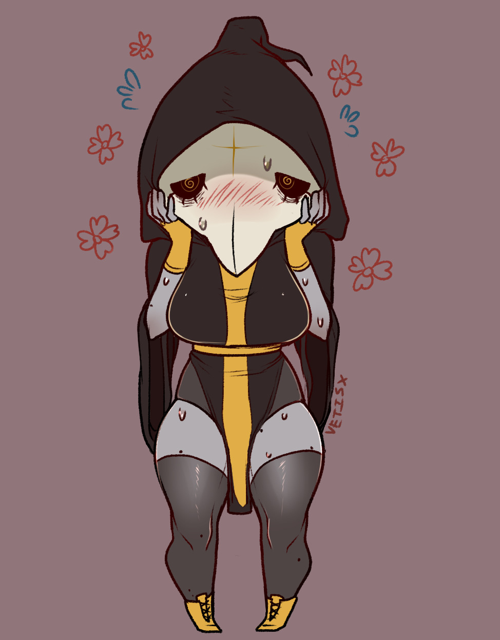 Margaret, a 32 year old undead plague doctor standing at 4 ft 9 inches,  sweats bullets as she timidly asks you out for tea. She... – @vetisxart on  Tumblr