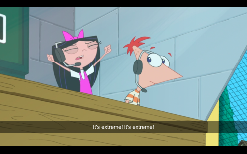 belleevangeline: phineas: let’s play sports :) isabella: i crave violence