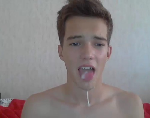 boneralarm:  Boys Exposed: Twink jerking and swallowing his own load