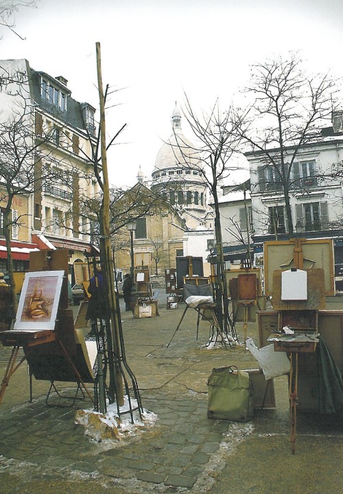 The place du Tertre - Sacre Coeur (Paris 18) of the former village of Montmartre, situated opposite 