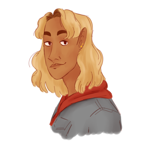 blueoceanarts:[ID: A bust portrait of Lup. She has brown eyes and wavy blonde hair with dark roots. 