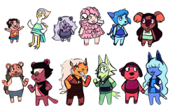 grevlingitaket:  i love when ppl draw characters in animal crossing style, so i did some for steven universe~