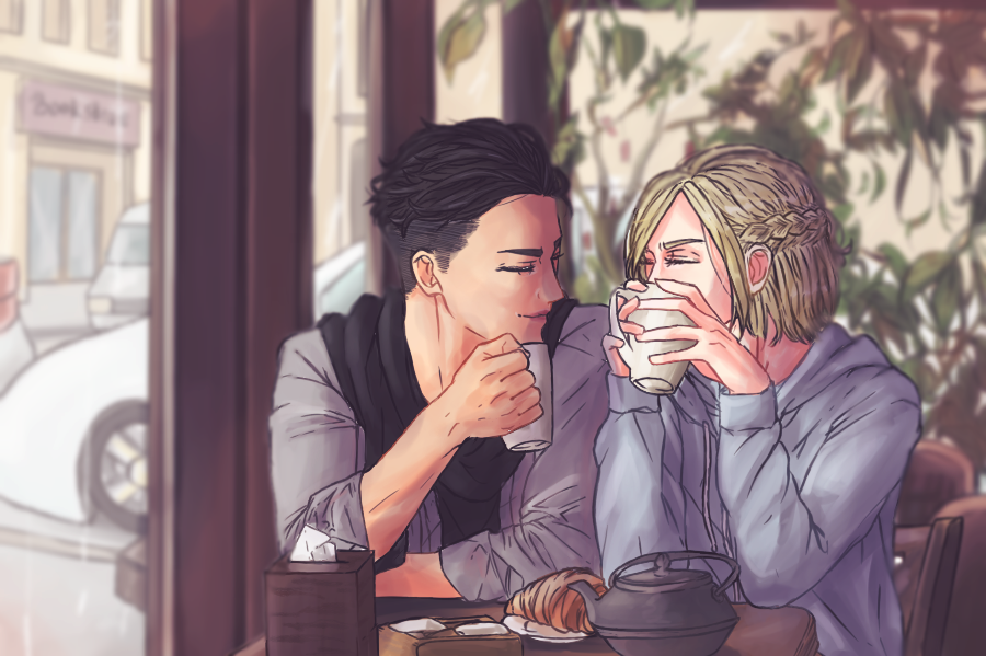 oinemuh: Otayuri at Coffee Shop ( collaboration project ) is done! Sketching and