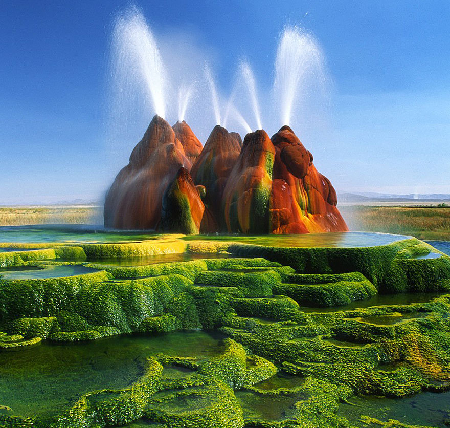 sixpenceee:  Fly Geyser in Nevada, USA is not a natural formation. It’s a man-made