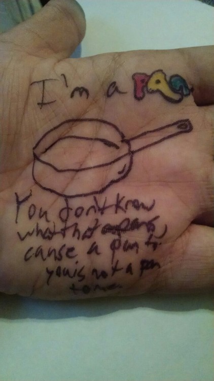 I draw on myself too much. It’s a few lyrics from Kitchen Sink, by Twenty One Pilots. – Michael