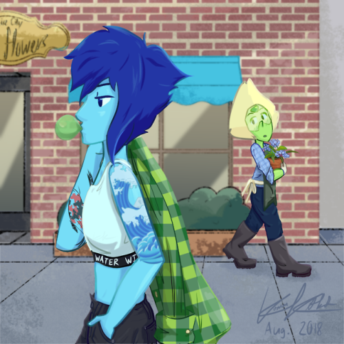 Flower shops and tattoosLapidot AU Week Day 2: Flower Shop/Tattoo Artist AU (Peridot makes for a goo