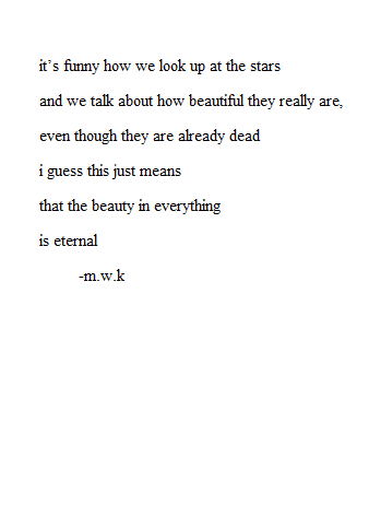 precisive:  This is the first poem I have ever written I hope it isn’t too bad.