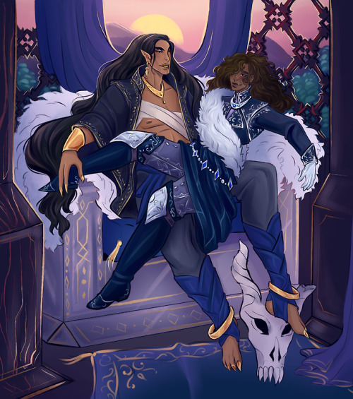 the-dreaming-queen:an indulgent piece with @emissary-architect‘s character Scruffy and mine